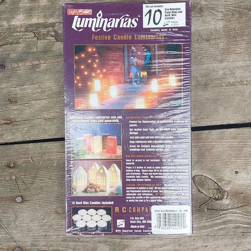 Halloween VTG Luminarias Festive Candle Bags - Purple and White ghosts